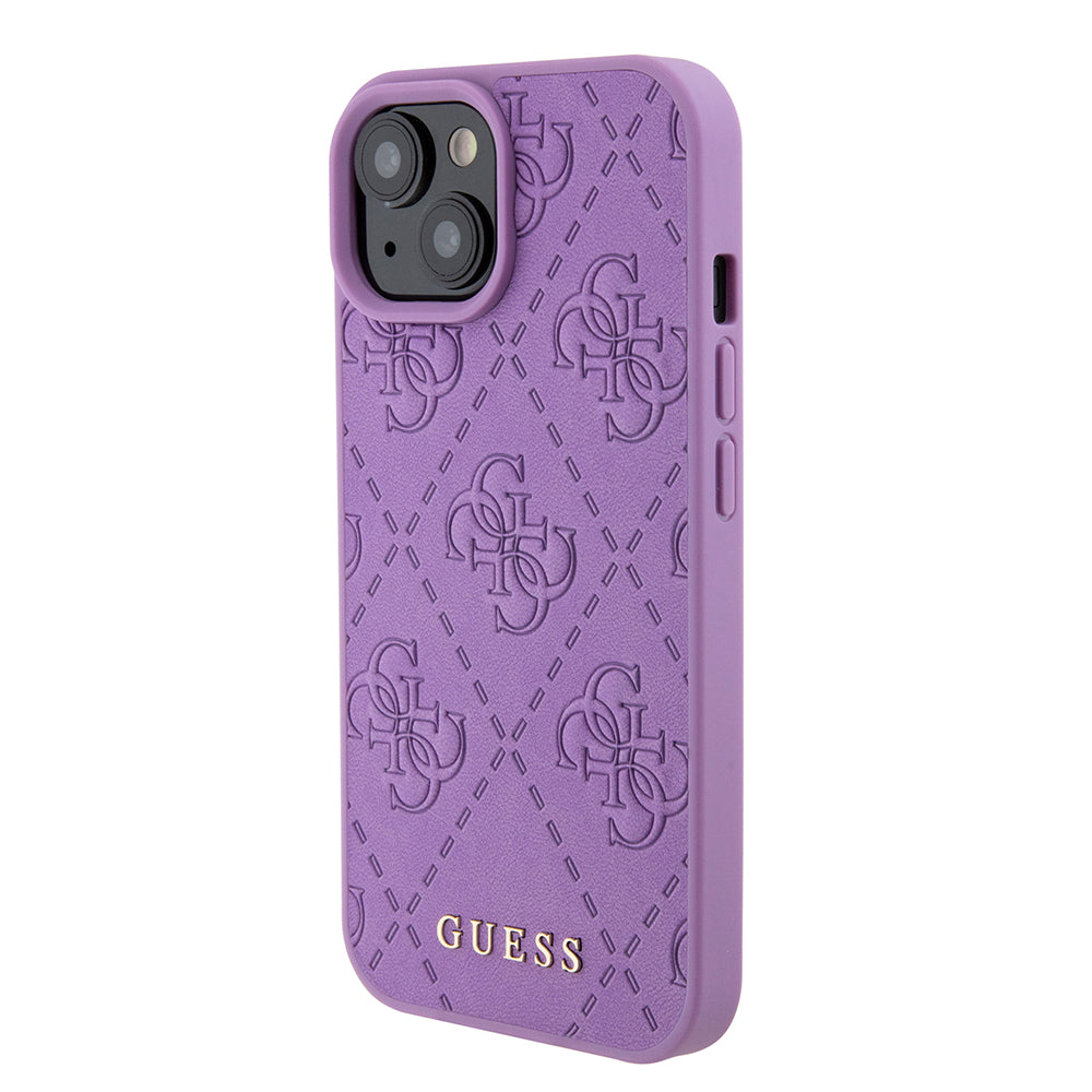 Puzdro pre Apple iPhone 15, Guess, 4G Stamped, Svetlofialové