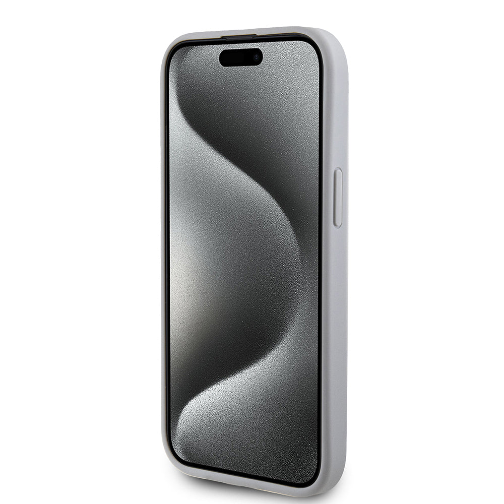 Puzdro pre Apple iPhone 15, Guess, Strass Metal Logo, Strieborné