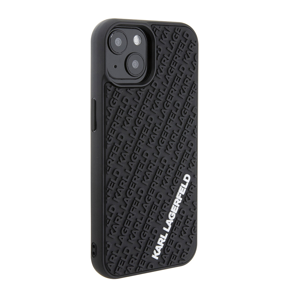 Case for Apple iPhone 15, Karl Lagerfeld, 3D Rubber Multi Logo, Black