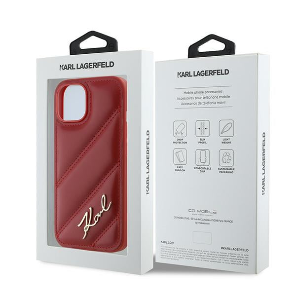 Puzdro pre Apple iPhone 15, Karl Lagerfeld, Diagonal Quilted Script, Rosie