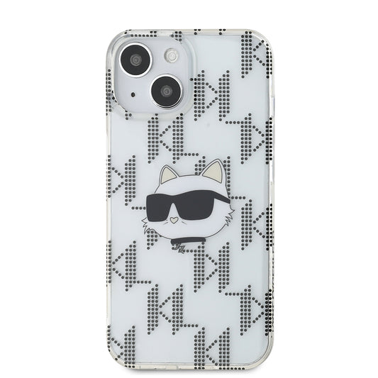 Puzdro pre Apple iPhone 15, Karl Lagerfeld, IML Electroplated Choupette Head, Transparentné