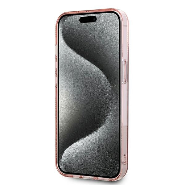 Puzdro pre Apple iPhone 15, Karl Lagerfeld, IML Luxury Monogram Choupette's Head, Ružové