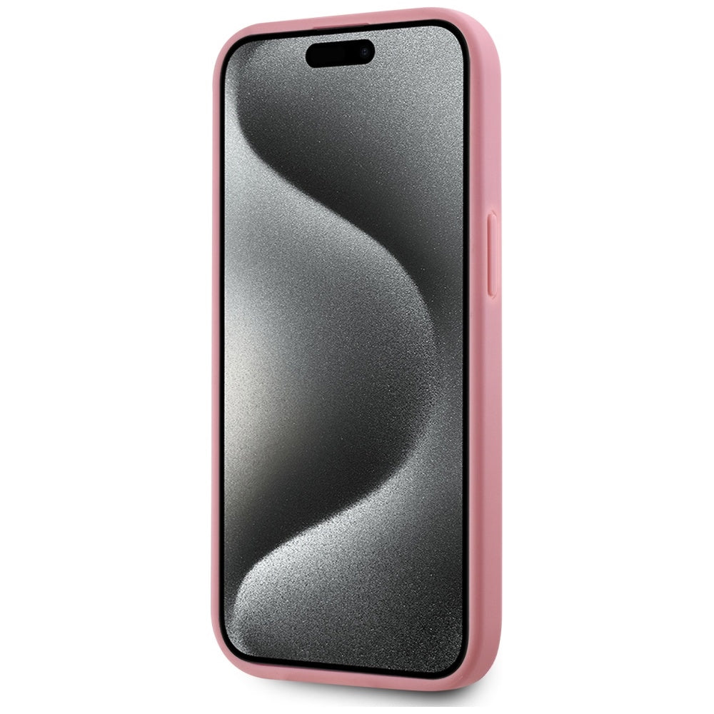 Puzdro pre Apple iPhone 15, Karl Lagerfeld, Metal Signature, Ružová