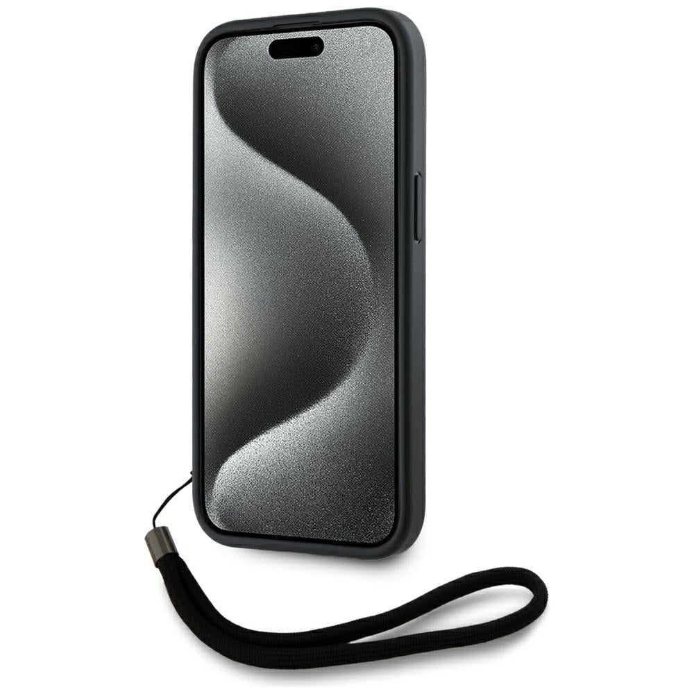 Puzdro pre Apple iPhone 15, Karl Lagerfeld, Saffiano Athleisure Stripes with Strap, Rosie