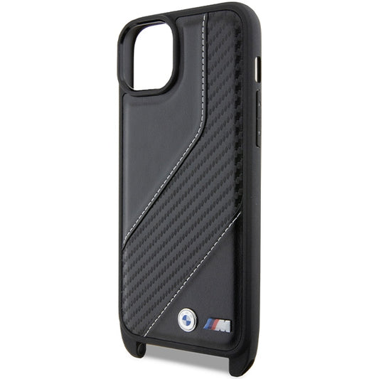 Puzdro pre Apple iPhone 15 Plus, BMW, M Edition Carbon Stripe & Strap, Čierne
