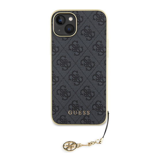 Puzdro pre Apple iPhone 15 Plus, Guess, 4G Charm, Sivé