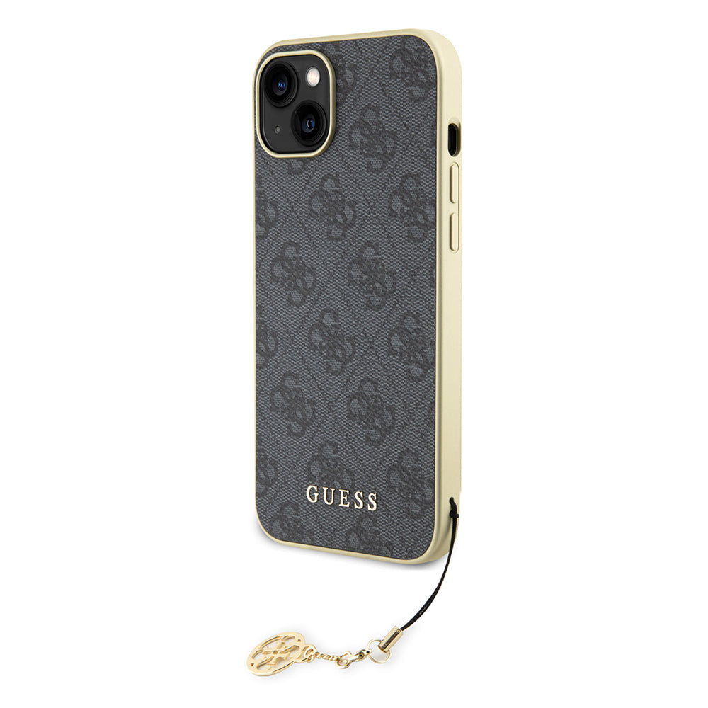 Puzdro pre Apple iPhone 15 Plus, Guess, 4G Charm, Sivé