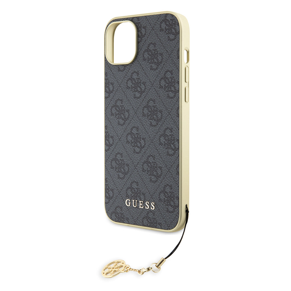Puzdro pre Apple iPhone 15 Plus, Guess, 4G Charm, Sivé