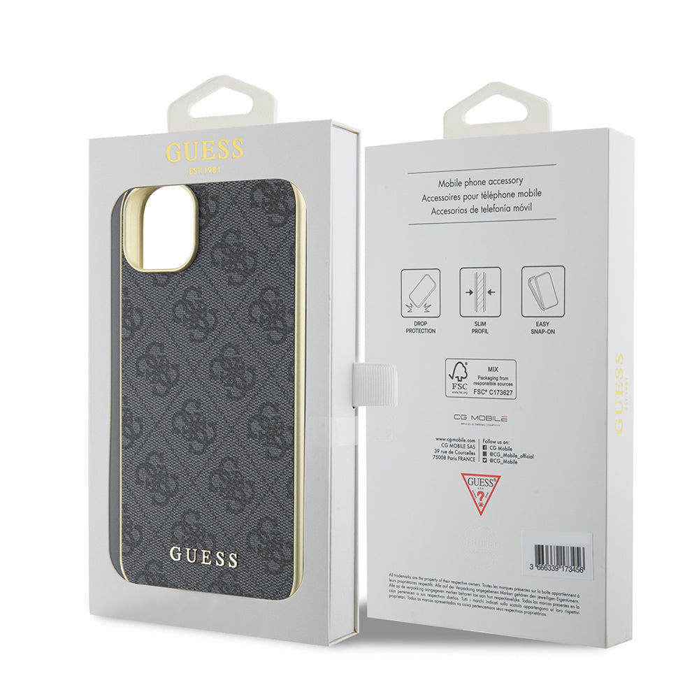Puzdro pre Apple iPhone 15 Plus, Guess, 4G Charm, Sivé