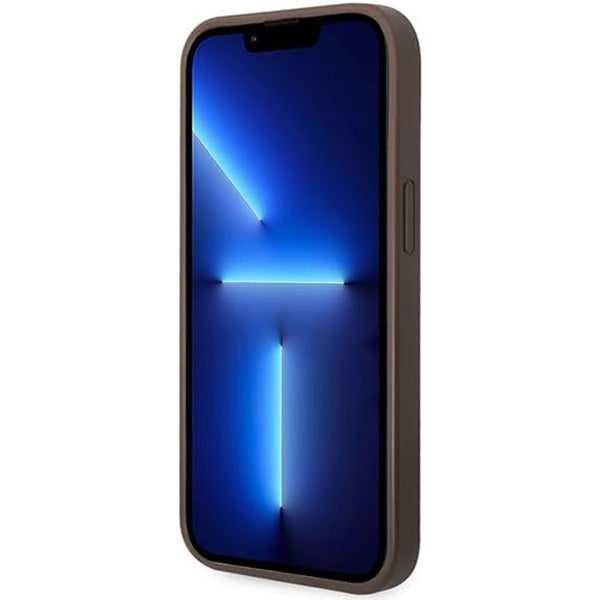 Puzdro pre Apple iPhone 15 Plus, Guess, 4G Metal Gold Logo, Hnedé