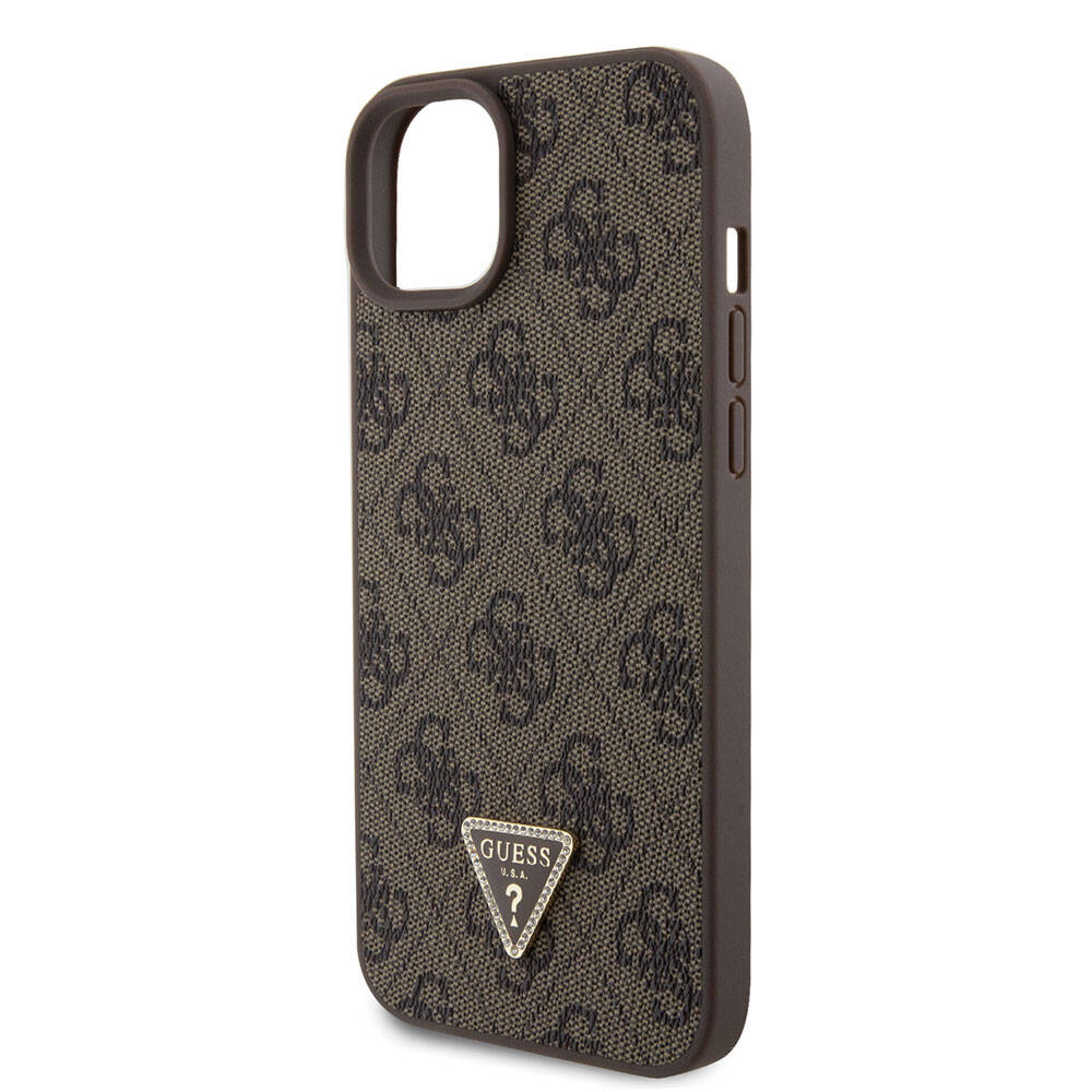 Puzdro pre Apple iPhone 15 Plus, Guess, Crossbody 4G Metal Logo, Hnedé