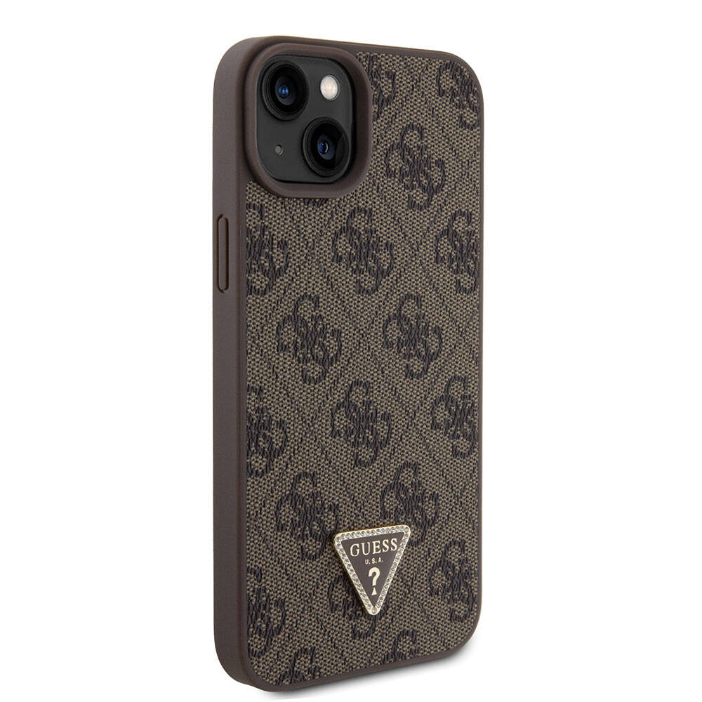 Puzdro pre Apple iPhone 15 Plus, Guess, Crossbody 4G Metal Logo, Hnedé