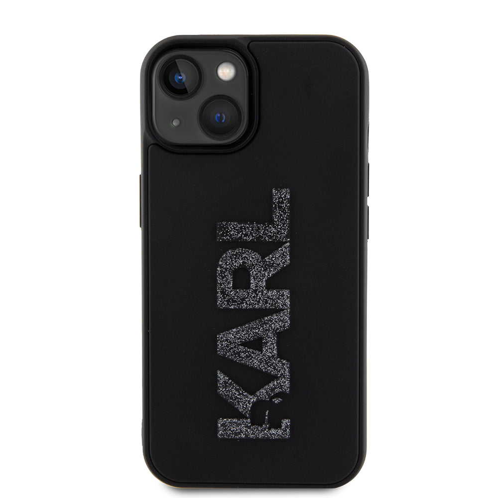 Puzdro pre Apple iPhone 15 Plus, Karl Lagerfeld, 3D Rubber Glitter Logo, Čierne