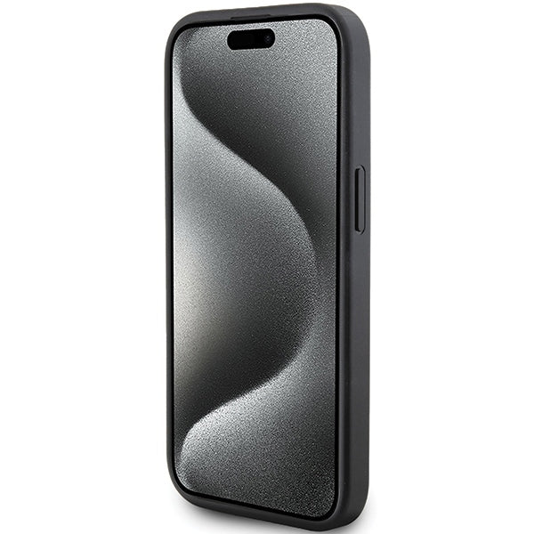 Puzdro pre Apple iPhone 15 Plus, Karl Lagerfeld, Diagonal Quilted K Pattern, Čierne