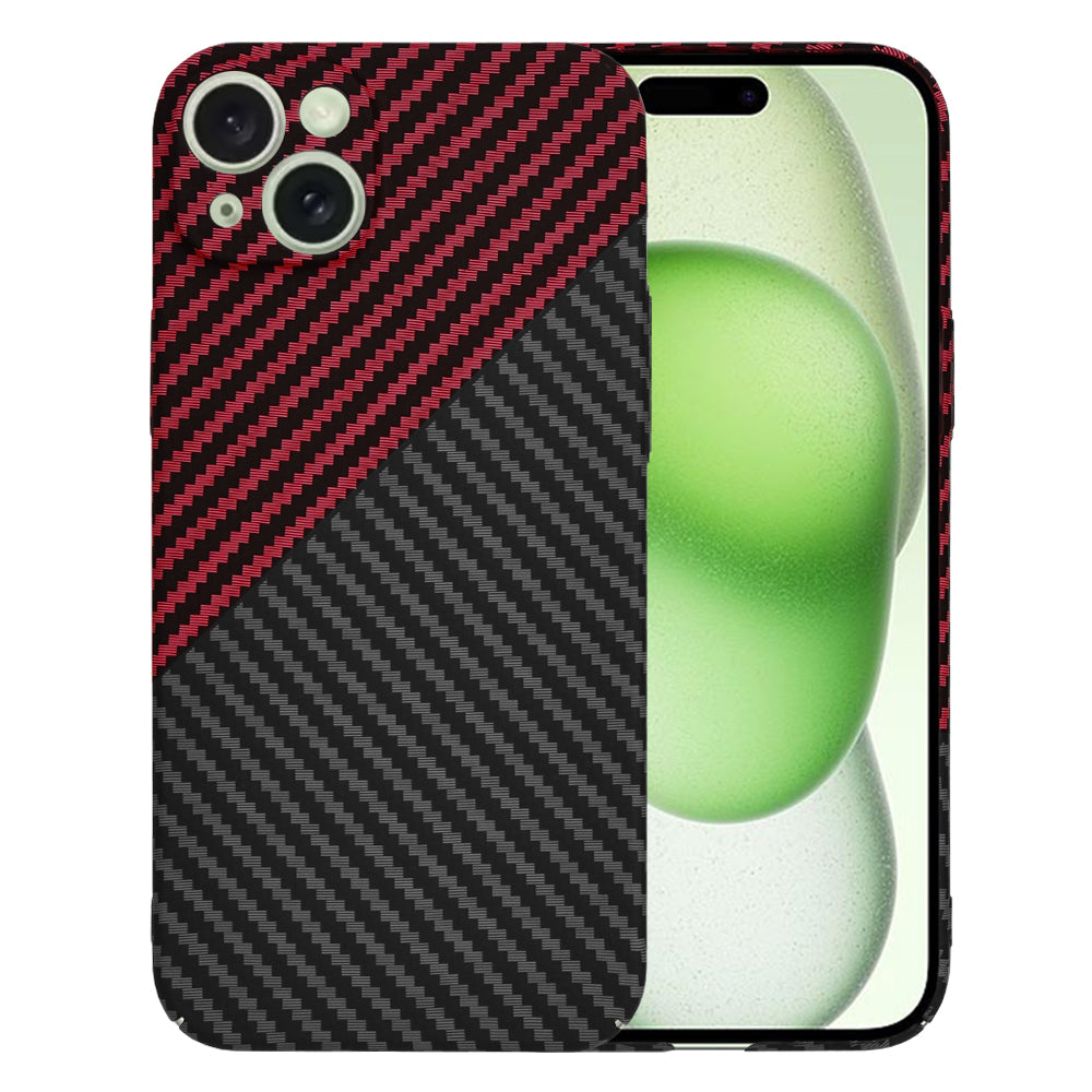 Puzdro pre Apple iPhone 15 Plus, Techsuit, Carbonite FiberShell, Čierna Červená
