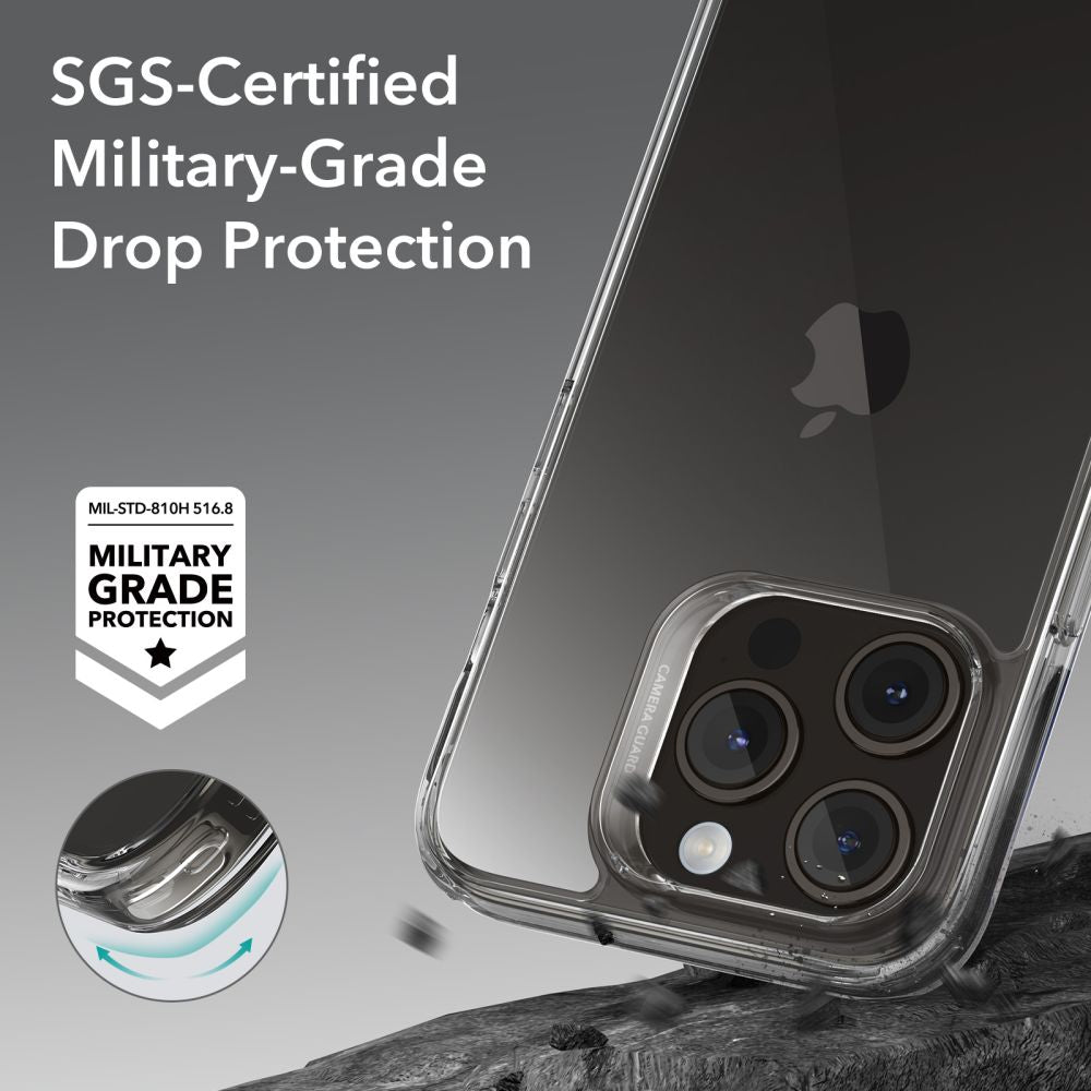 Puzdro pre Apple iPhone 15 Pro, ESR, Ice Shield, Priehľadné
