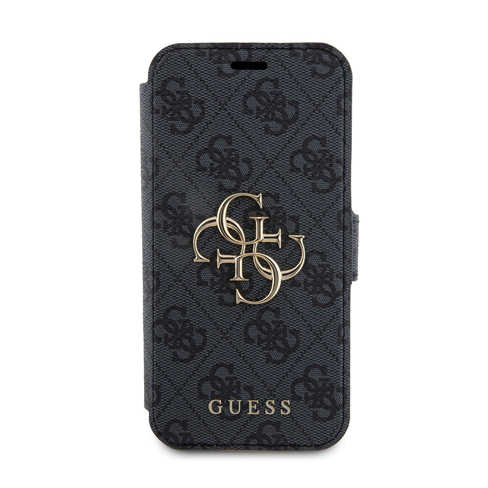 Puzdro pre Apple iPhone 15 Pro, Guess, 4G Book, Sivé