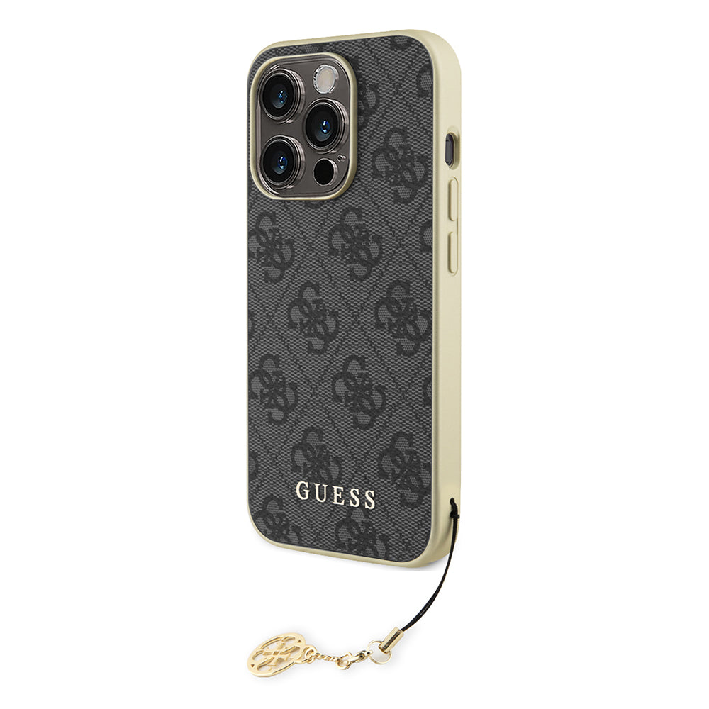 Puzdro pre Apple iPhone 15 Pro, Guess, 4G Charm, Sivé