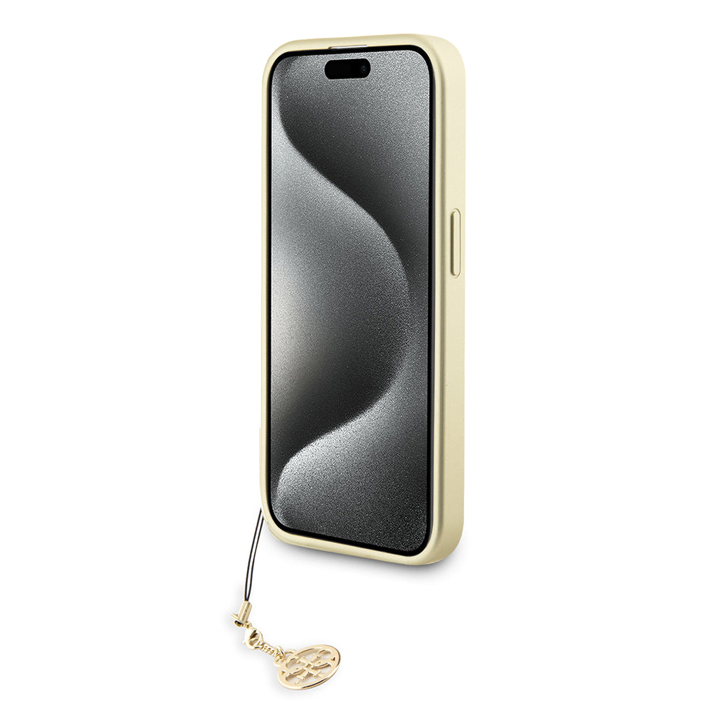 Puzdro pre Apple iPhone 15 Pro, Guess, 4G Charm, Sivé