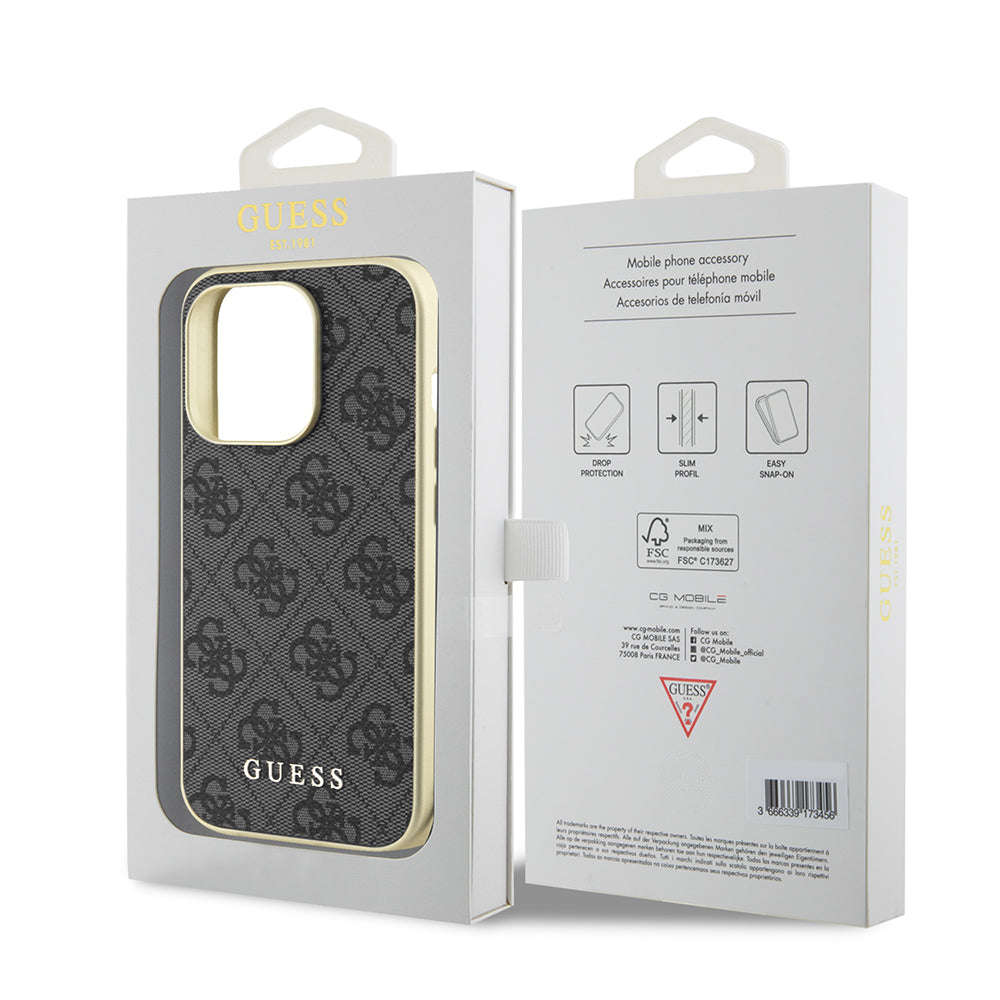 Puzdro pre Apple iPhone 15 Pro, Guess, 4G Charm, Sivé