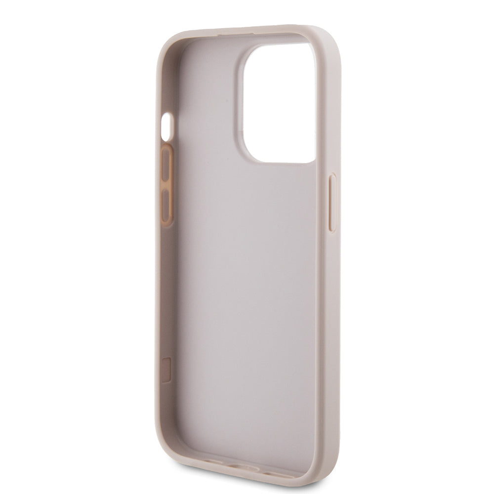 Puzdro pre Apple iPhone 15 Pro, Guess, 4G Metal Gold Logo, Ružové.