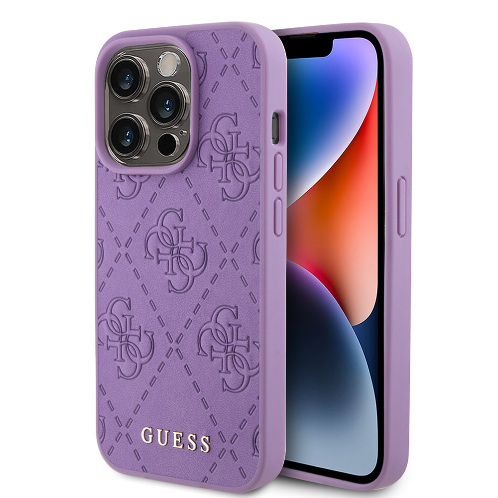 Puzdro pre Apple iPhone 15 Pro, Guess, 4G Stamped, Svetlofialové