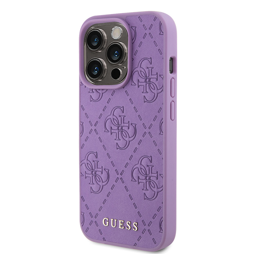 Puzdro pre Apple iPhone 15 Pro, Guess, 4G Stamped, Svetlofialové