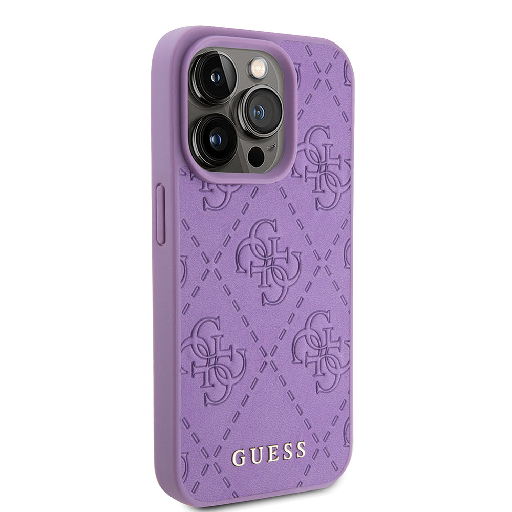Puzdro pre Apple iPhone 15 Pro, Guess, 4G Stamped, Svetlofialové