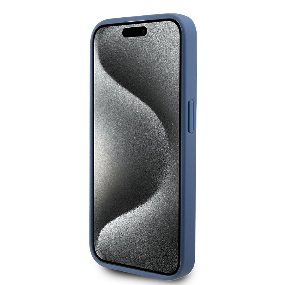 Puzdro pre Apple iPhone 15 Pro, Guess, 4G Stripe, Modrá