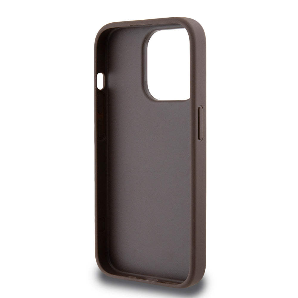 Puzdro pre Apple iPhone 15 Pro, Guess, 4G Stripe, Hnedá
