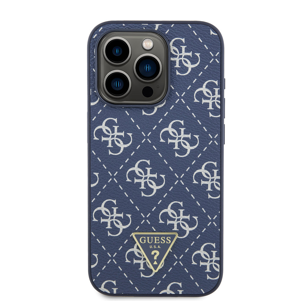 Puzdro pre Apple iPhone 15 Pro, Guess, 4G Triangle Logo, Modrá