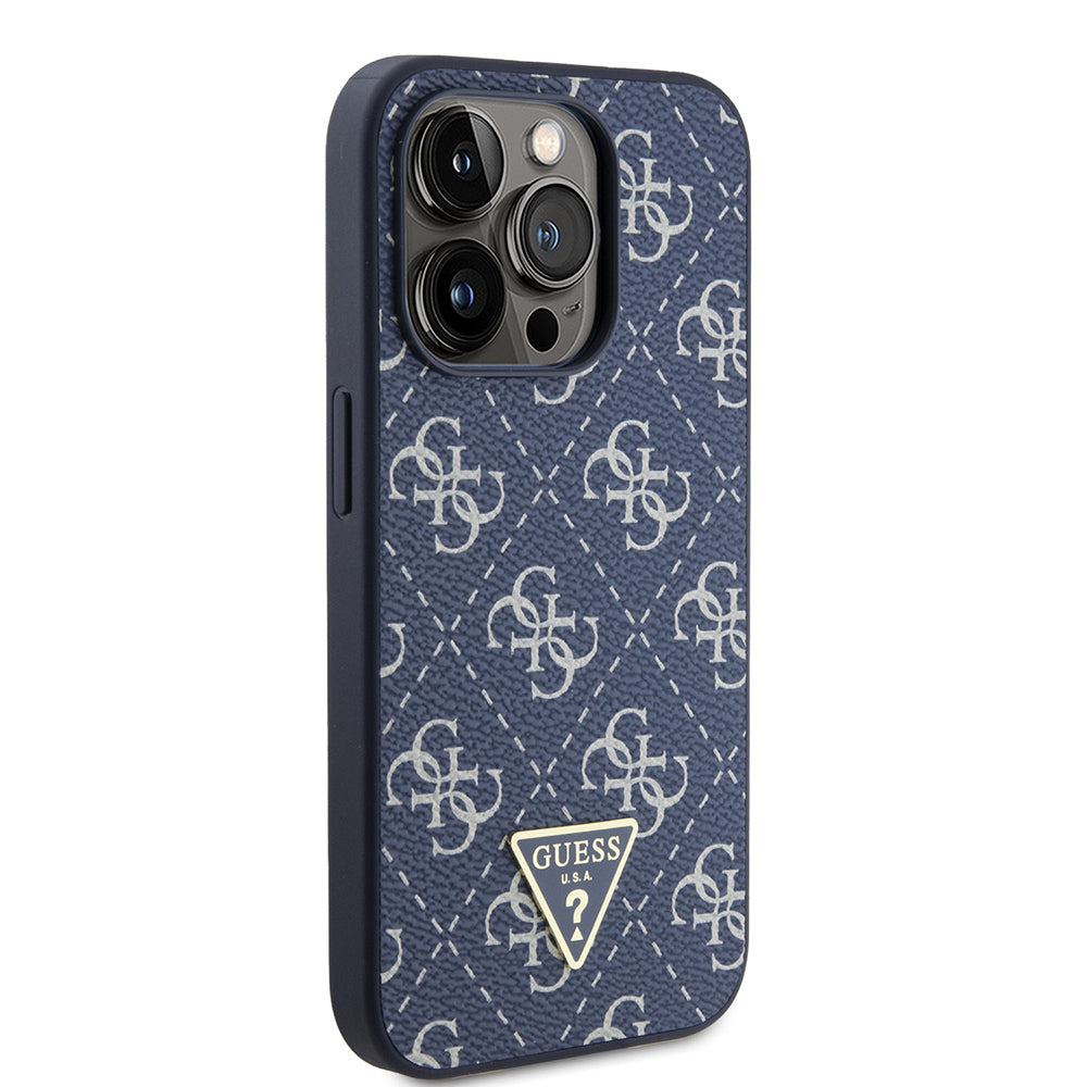 Puzdro pre Apple iPhone 15 Pro, Guess, 4G Triangle Logo, Modrá