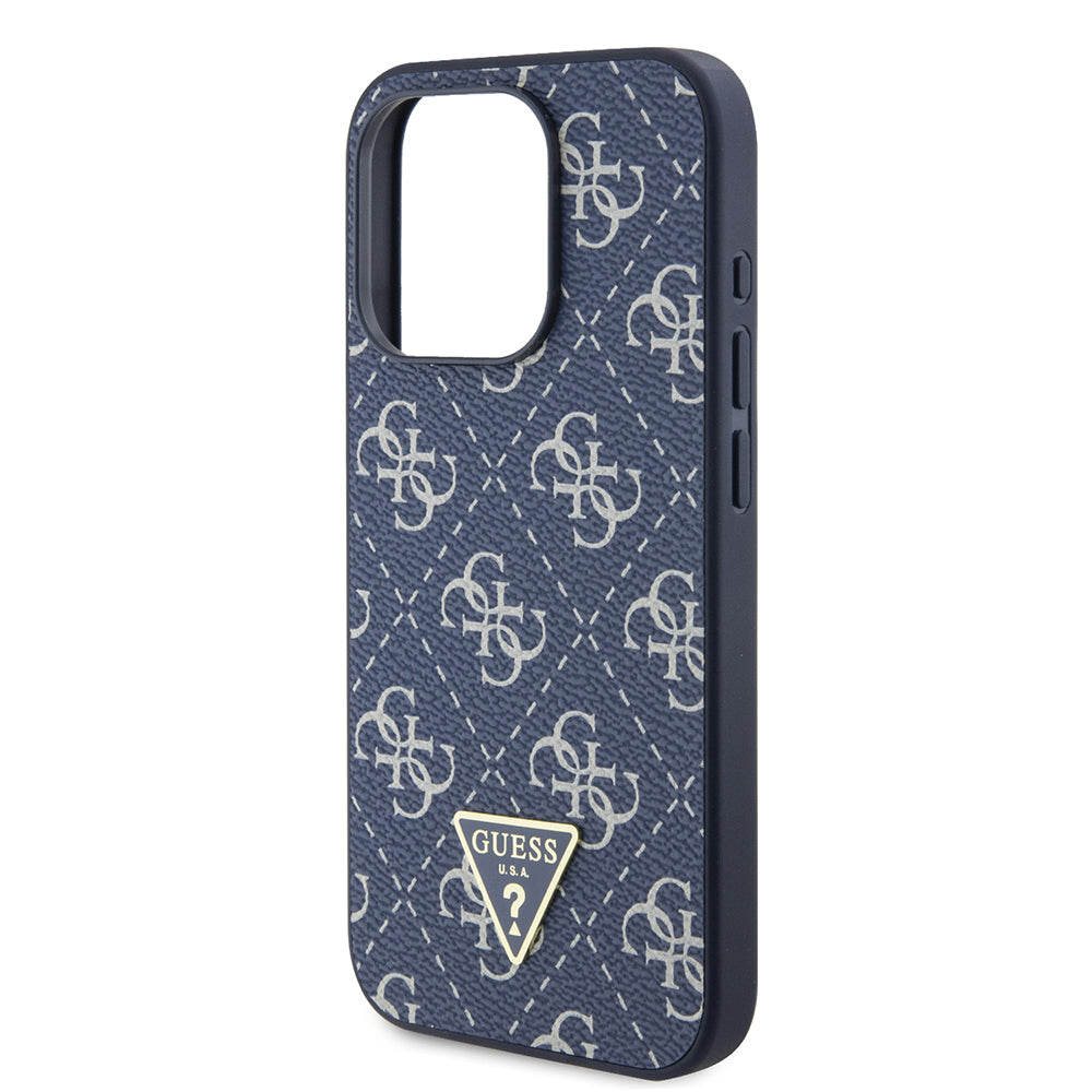 Puzdro pre Apple iPhone 15 Pro, Guess, 4G Triangle Logo, Modrá
