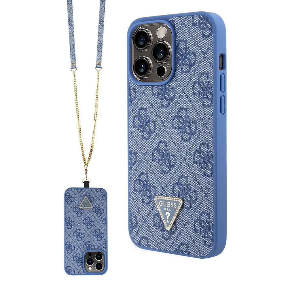 Puzdro pre Apple iPhone 15 Pro, Guess, Crossbody 4G Metal Logo, Modrá