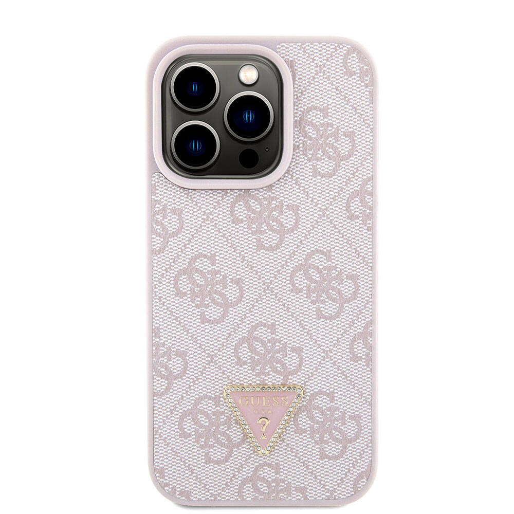 Puzdro pre Apple iPhone 15 Pro, Guess, Crossbody 4G Metal Logo, Ružové