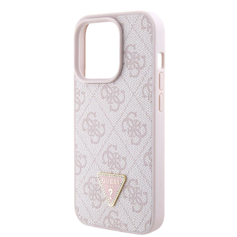 Puzdro pre Apple iPhone 15 Pro, Guess, Crossbody 4G Metal Logo, Ružové