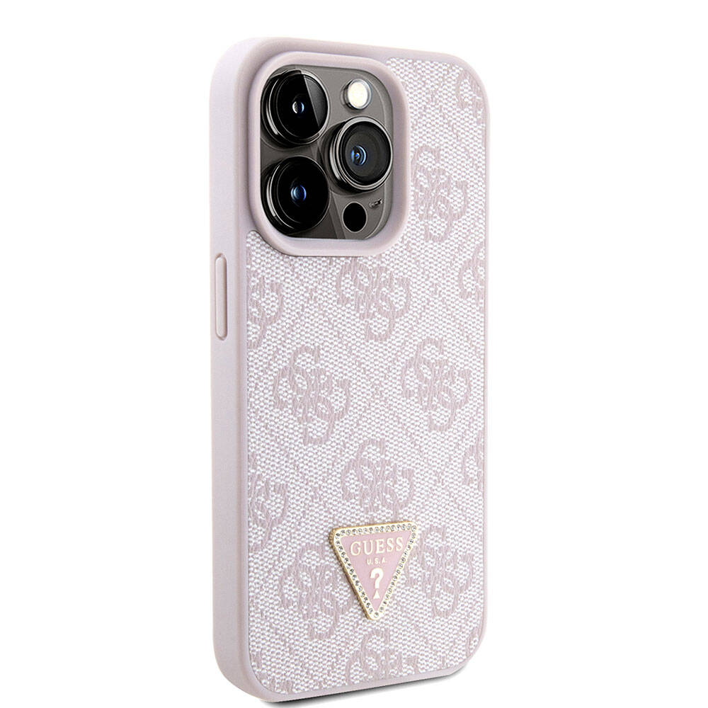 Puzdro pre Apple iPhone 15 Pro, Guess, Crossbody 4G Metal Logo, Ružové
