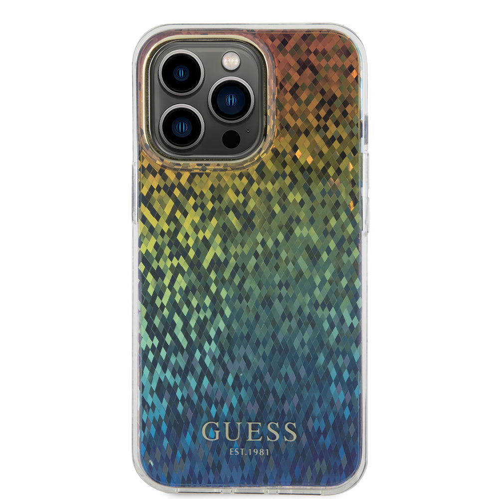 Puzdro pre Apple iPhone 15 Pro, Guess, IML Faceted Mirror Disco Iridescent, Viacfarebné
