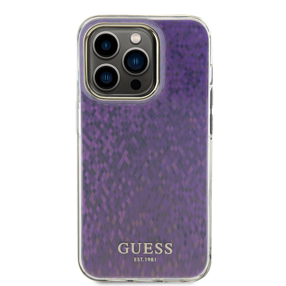 Puzdro pre Apple iPhone 15 Pro, Guess, IML Faceted Mirror Disco Iridescent, Ružová