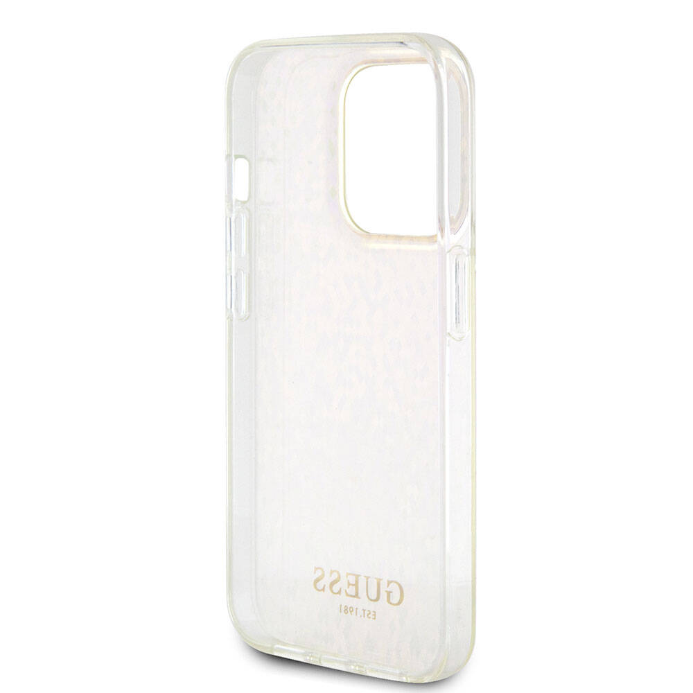 Puzdro pre Apple iPhone 15 Pro, Guess, IML Faceted Mirror Disco Iridescent, Ružová