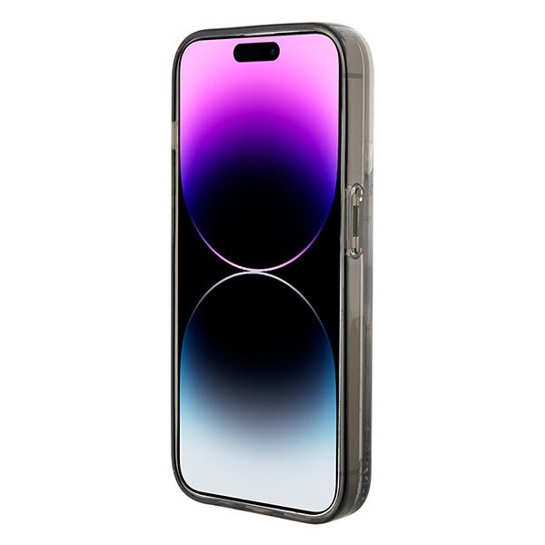 Puzdro pre Apple iPhone 15 Pro, Karl Lagerfeld, Liquid Glitter Ikonik Karl, Transparentné
