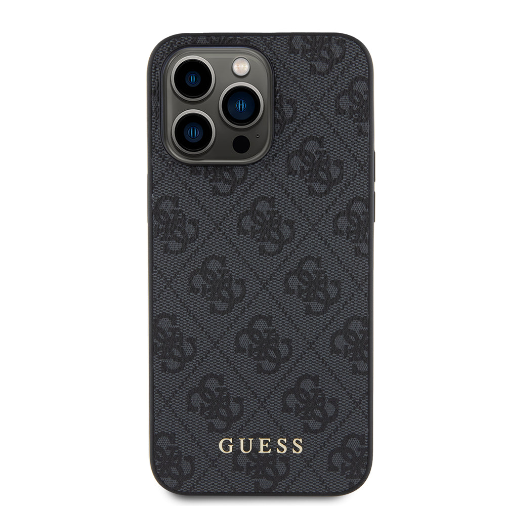 Puzdro pre Apple iPhone 15 Pro Max, Guess, 4G Metal Gold Logo, Sivé