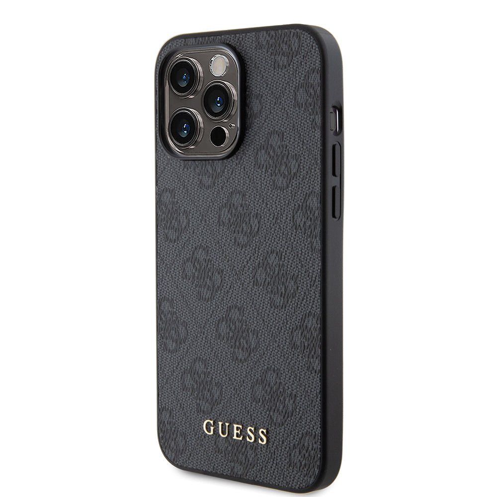 Puzdro pre Apple iPhone 15 Pro Max, Guess, 4G Metal Gold Logo, Sivé