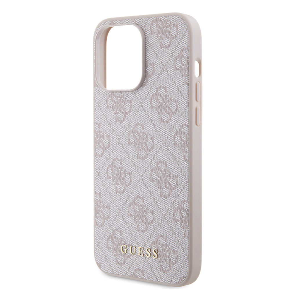 Puzdro pre Apple iPhone 15 Pro Max, Guess, 4G Metal Gold Logo, Ružové.