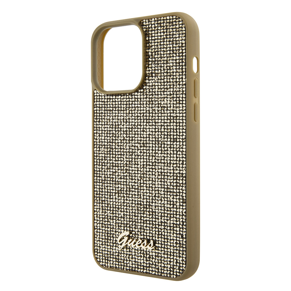 Puzdro pre Apple iPhone 15 Pro Max, Guess, Disco Metal Script, Zlaté
