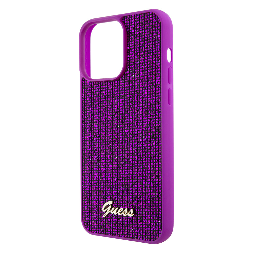 Puzdro pre Apple iPhone 15 Pro Max, Guess, Disco Metal Script, Fucsia