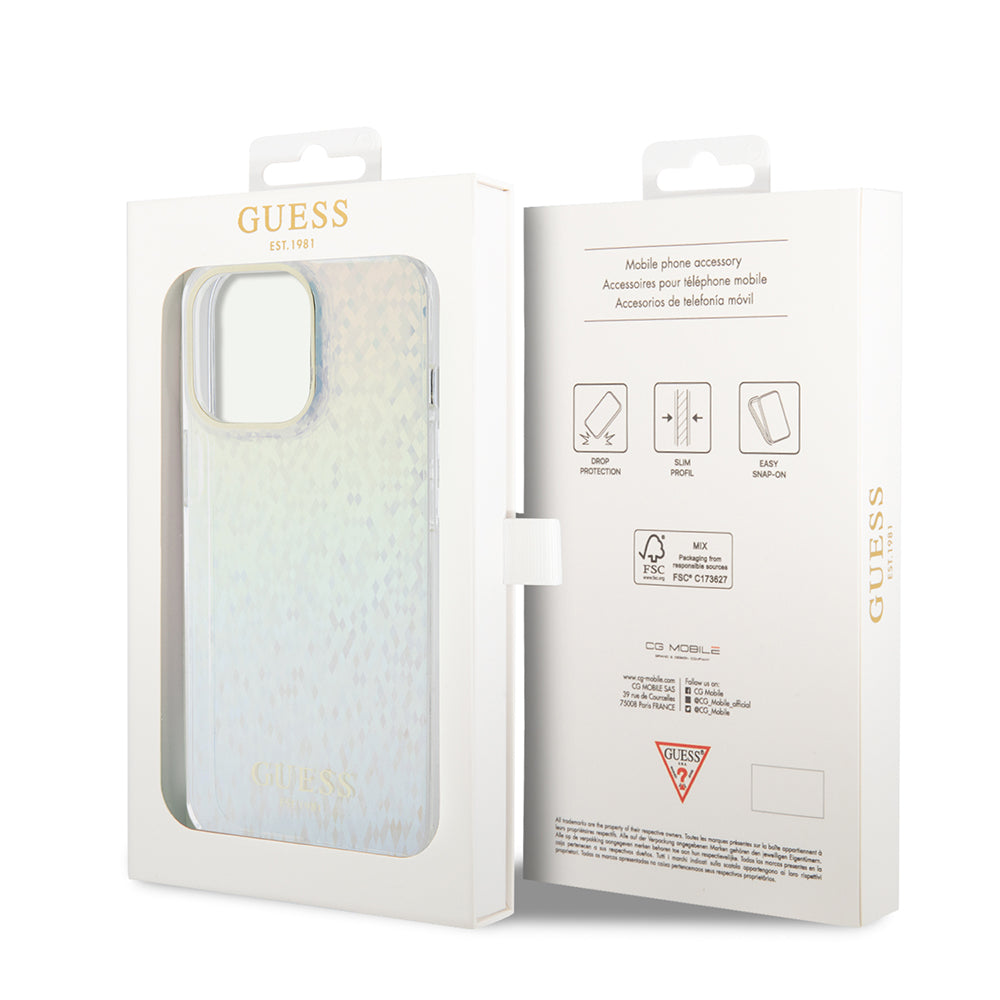 Puzdro pre Apple iPhone 15 Pro Max, Guess, IML Faceted Mirror Disco Iridescent, Viacfarebné
