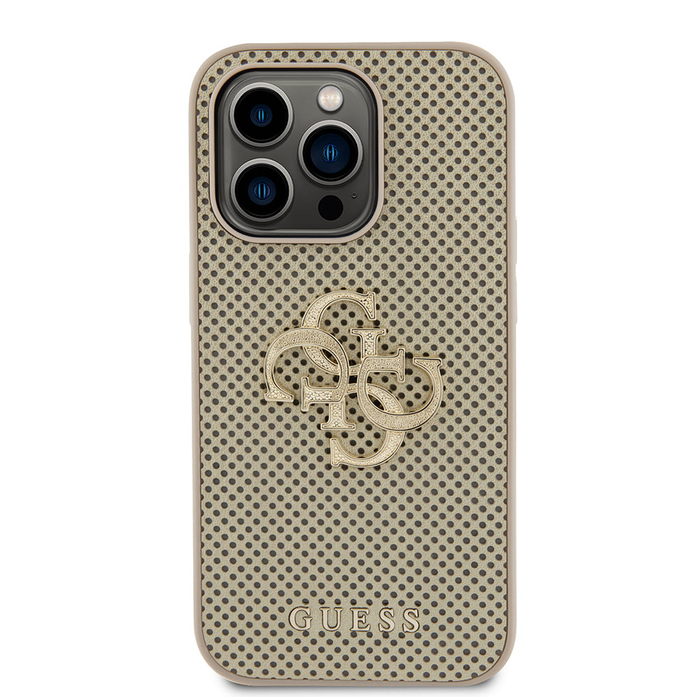 Puzdro pre Apple iPhone 15 Pro Max, Guess, Perforated 4G, Zlaté