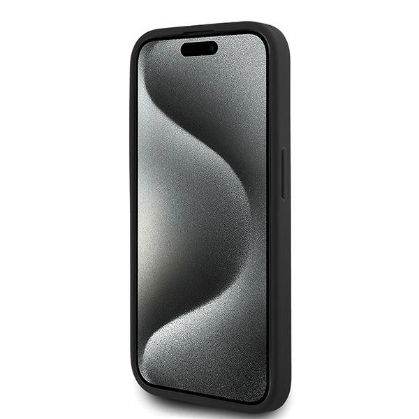 Puzdro pre Apple iPhone 15 Pro Max, Karl Lagerfeld, Diagonal Quilted Script, Čierne