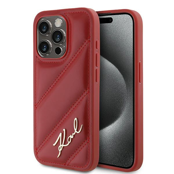 Puzdro pre Apple iPhone 15 Pro Max, Karl Lagerfeld, Diagonal Quilted Script, Rosie